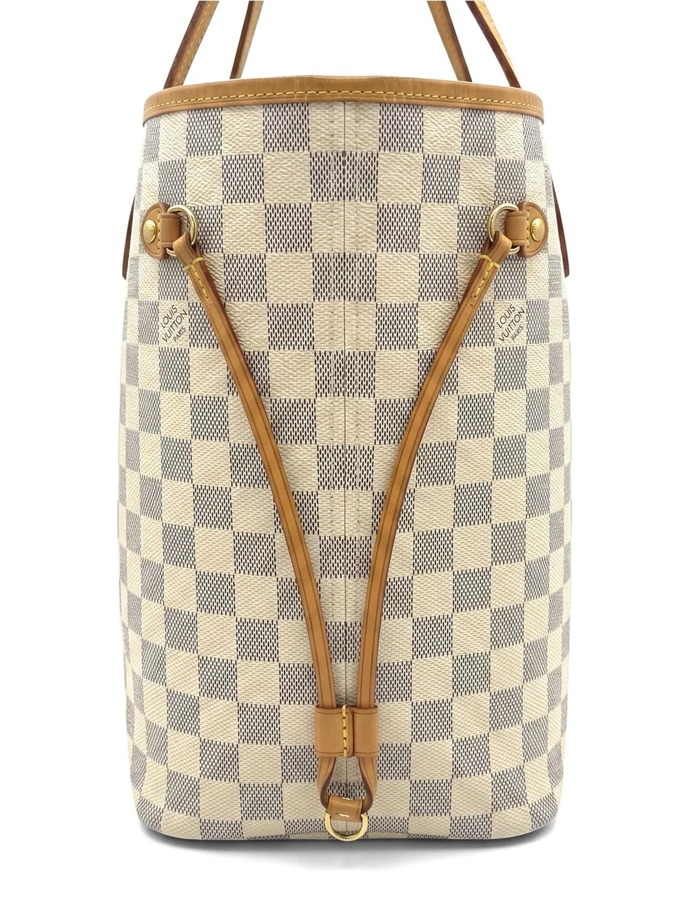 Louis Vuitton Damier Azur Neverfull MM Tote Bag White